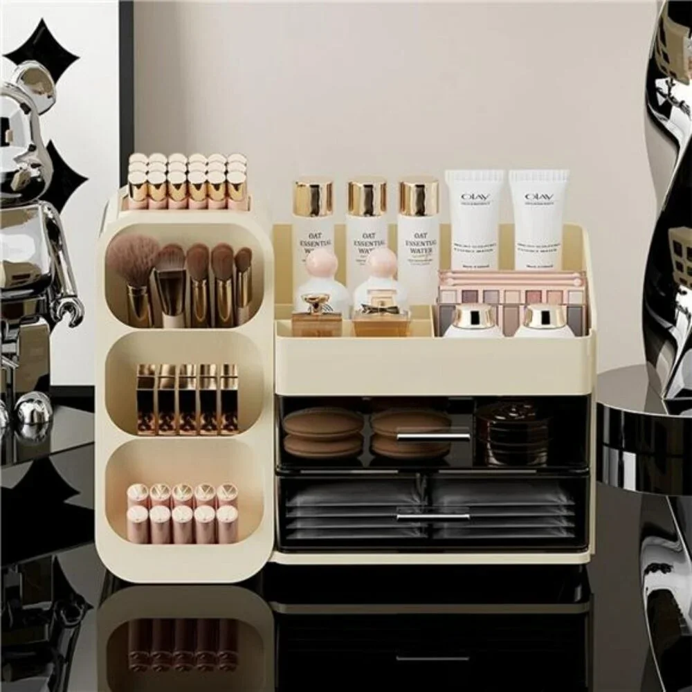 Makeup Organizer with Drawers Large Vanity Storage Box for Skincare Brushes